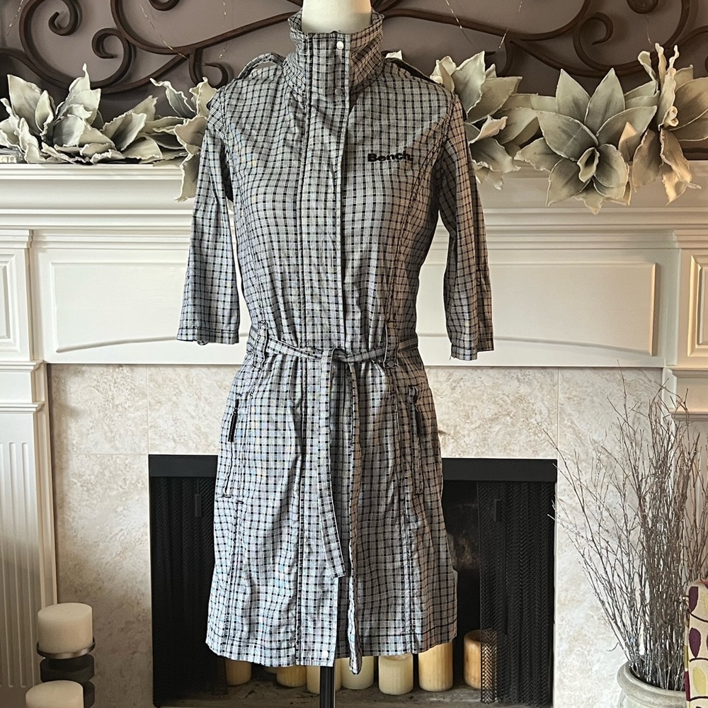 Bench Black and White Check Belted Mini Dress, Size Small